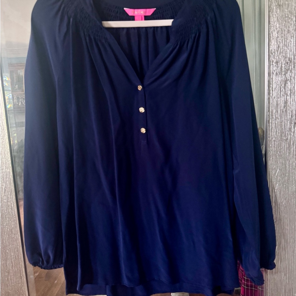 Elegant Navy Blue Women's Top